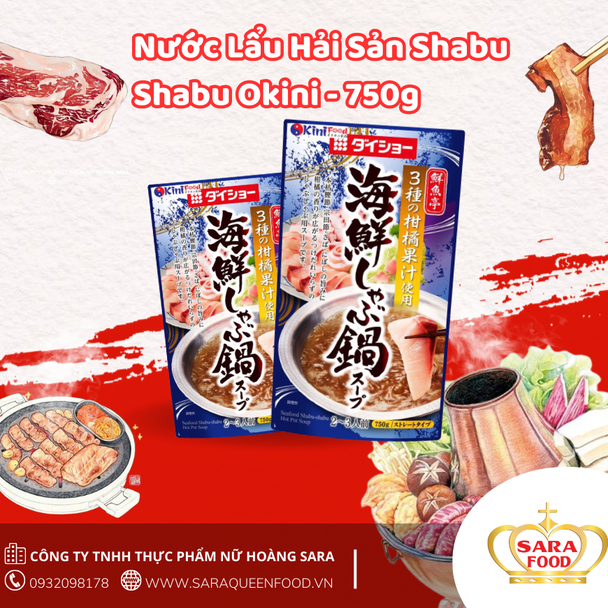 Nước Lẩu Hải Sản Shabu Shabu Okini - 750g 