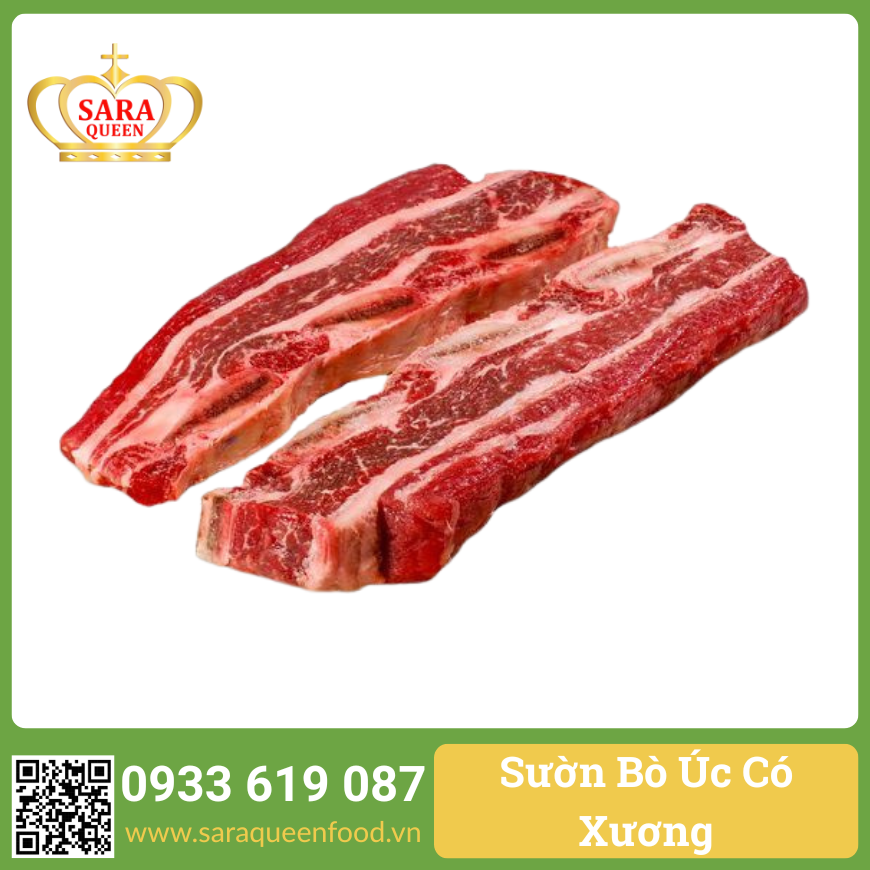 Sườn Bò Úc Có Xương – Thịt Bò Nhập Khẩu Cao Cấp, Ngọt Mềm Đậm Vị